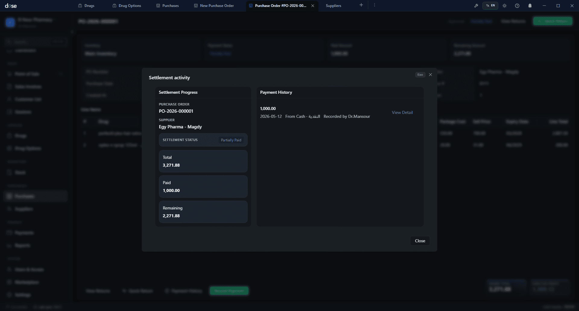 Purchase orders